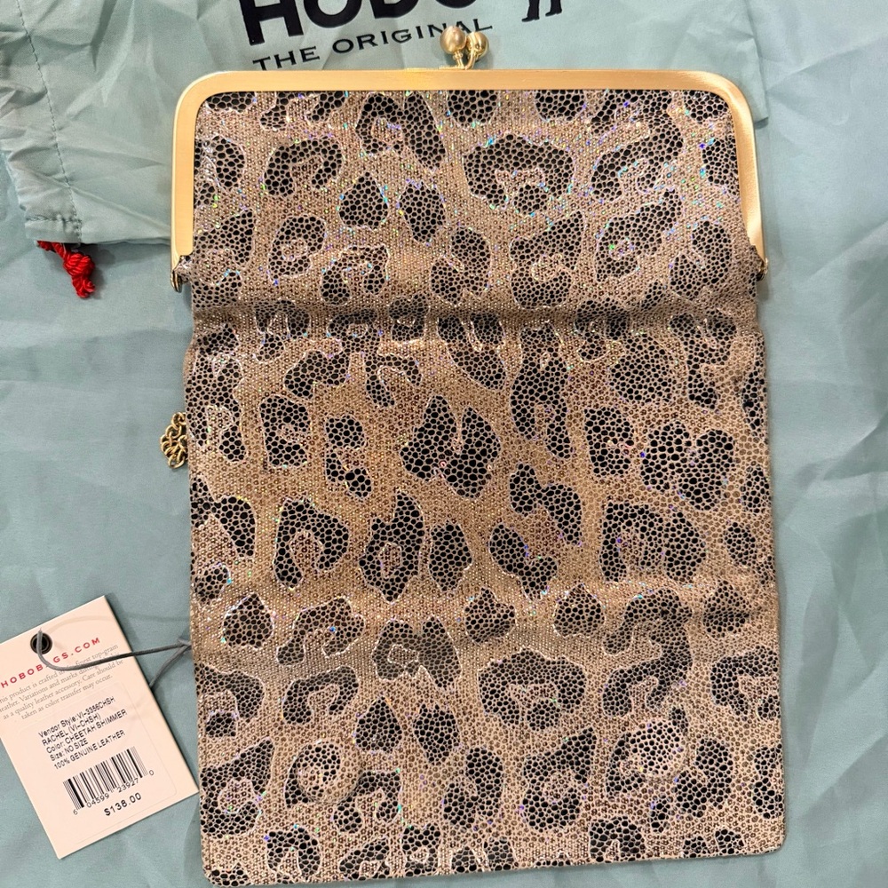 HOBO Rachel Cheetah Shimmer ladies wallet - Picture 2 of 7